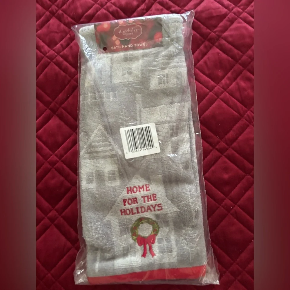 Gray Holiday Hand Towel
